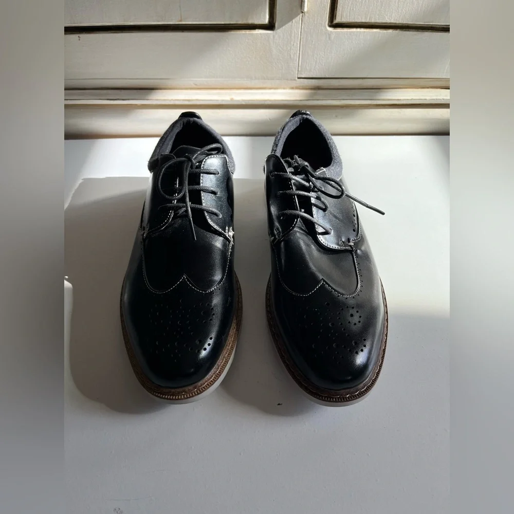 Stacy Adams Red Zone Collection KIDS SYNERGY Black  Wingtip Lace Up dress shoes